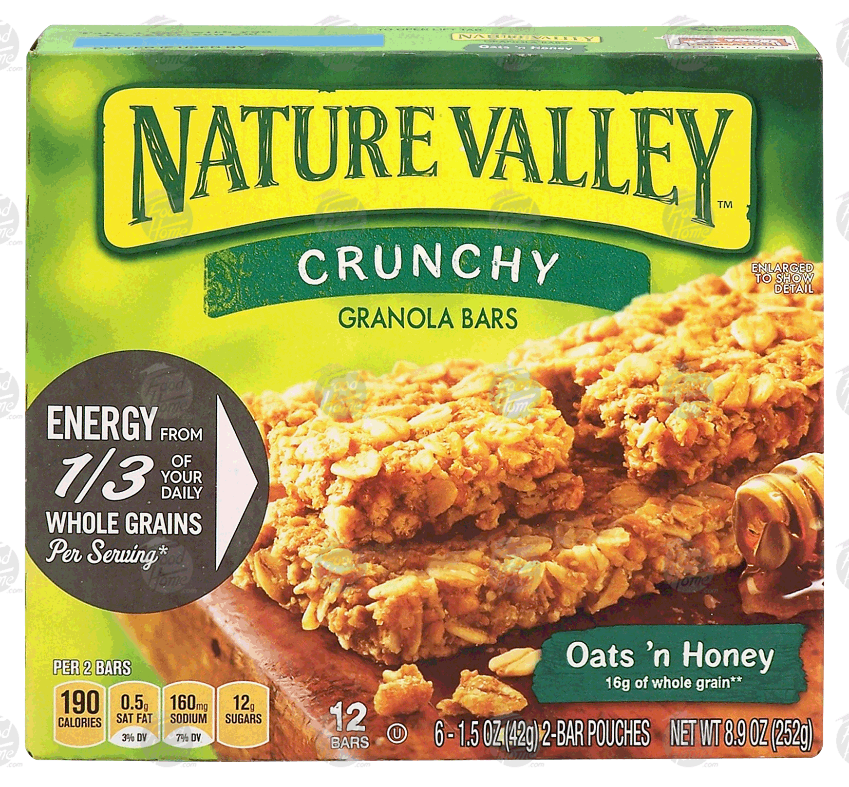 Nature Valley  oats 'n' honey crunchy granola bars, 6- 2 bar pouches Full-Size Picture